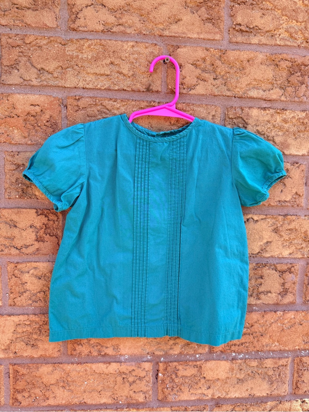 Lacey Lane Teal Pintuck Button Down Detail Blouse